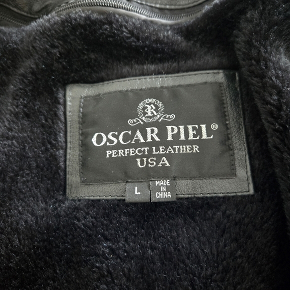 Oscar Piel Women's Belted Leather Short Trench Coat Size Large - Picture 11 of 16